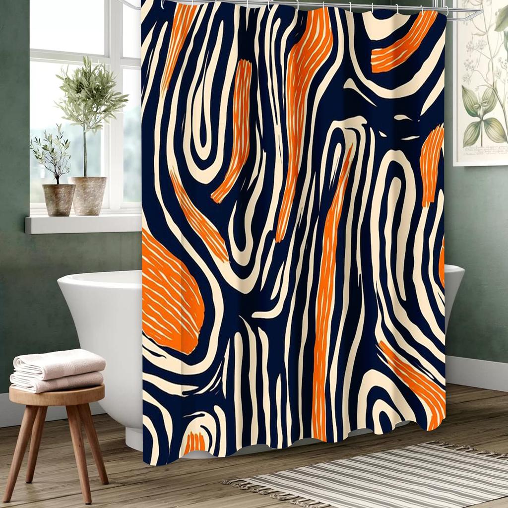 Abstraktní geometrický vzor Koupelnový závěs Koupelnový sprchový závěs Vodotěsný S 12 háčky Domácí dekorace Doprava zdarma