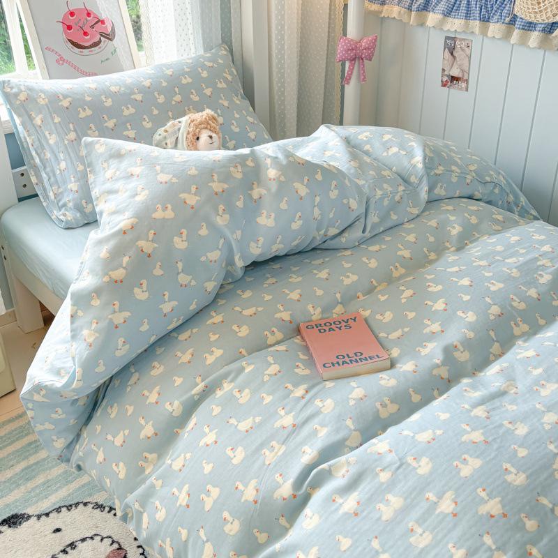 2026 Student Bedding - Cotton Double Gauze 3-Piece Set, Basic Style