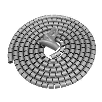 Flexibler Spiralschlauch, Kabel-Organizer, Drahtwickel, Kabelschutz, Drahtaufbewahrung, Silber, 3,0 m x 16 mm