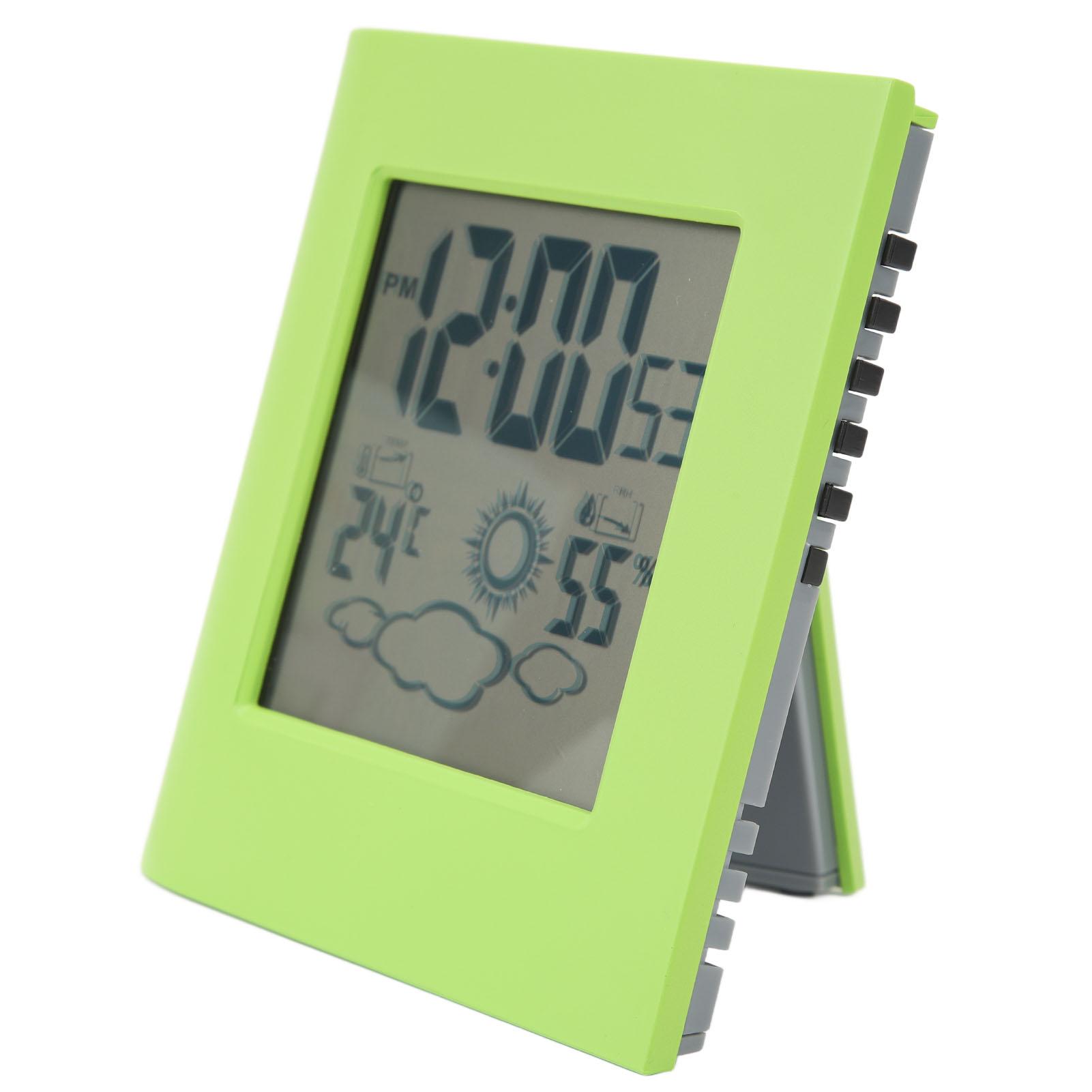 Solar Battery Dual Energy Alarm Clock Wther Forecast Temperature Humidity Alarm Clock