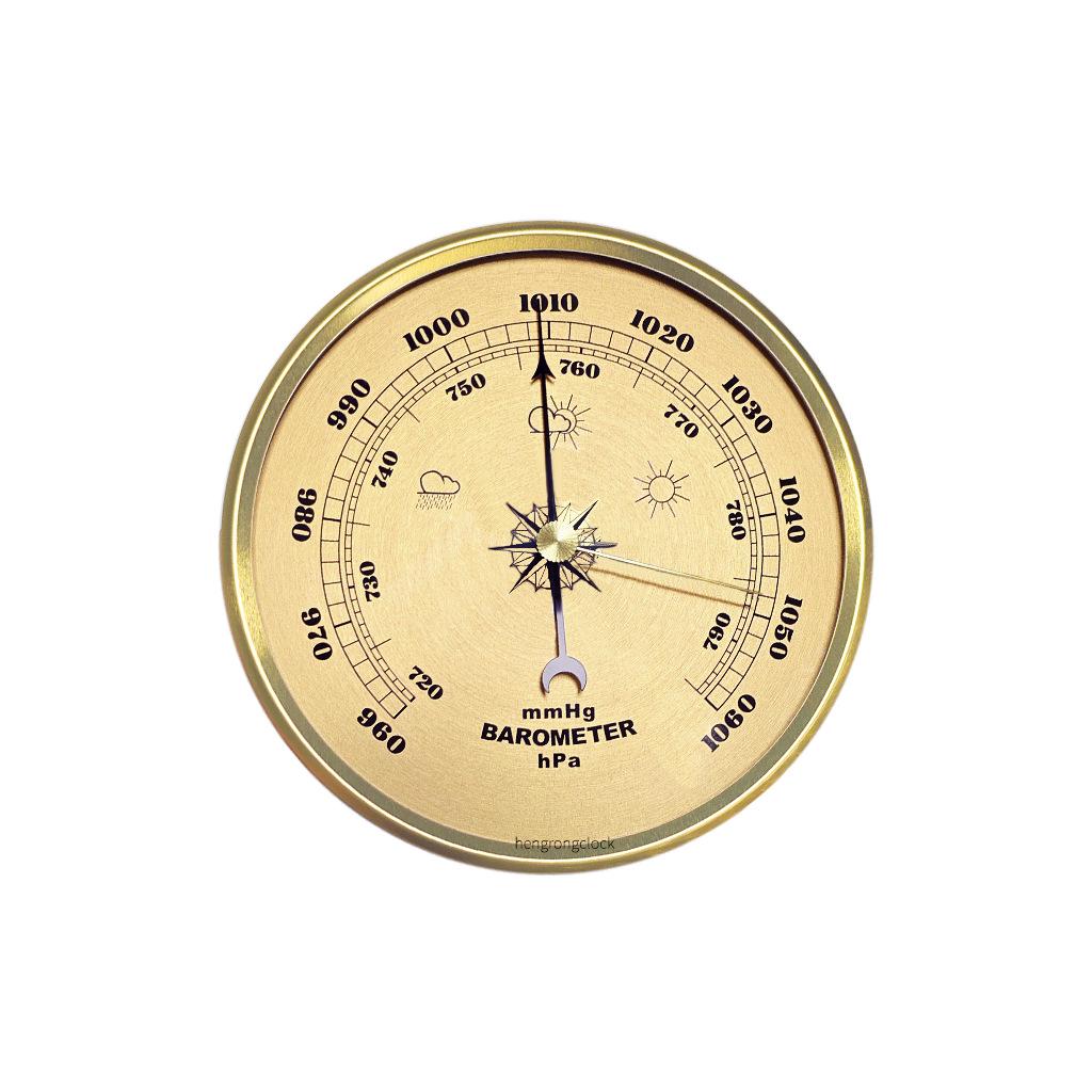 Metal Frame Barometer Clock with Weather Station and Sailing Pressure Gauge