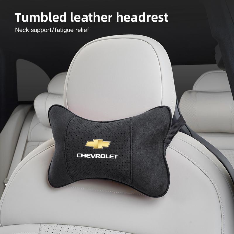1Pcs Car Seat Headrest Auto Logo Neck Spine Protection Pillow For Chevrolet Sonic Silverado Z71 Aveo Trailblazer Bolt Spark SS