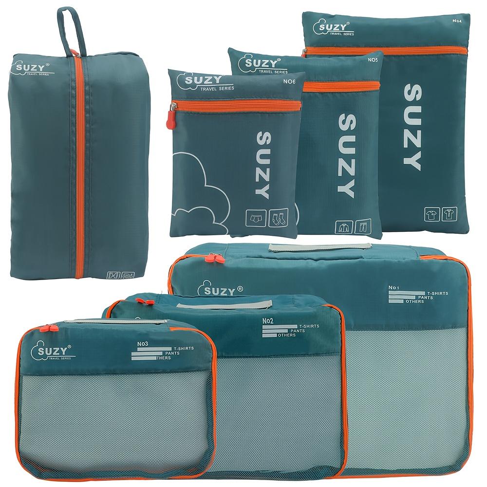 

Travel storage bag 7-piece set, portable luggage organizer bag, clothing storage bag зелений