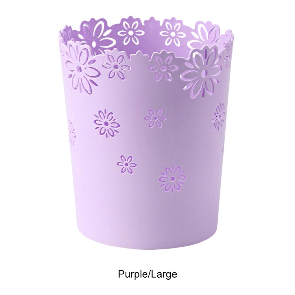 PP Environmentally Friendly Trash Bin Safe And Non-Toxic Simple Cute Wastebasket Hollow Flower Shape Plastic Wastepaper Baskets