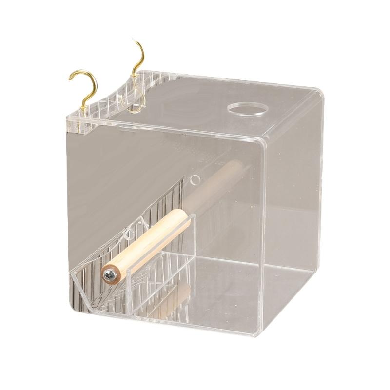 

Dustproof Bird Food Box Hangable Feeding Box Automatic Bird Feeder Anti-spill Bird Food Container with Standing Perch S