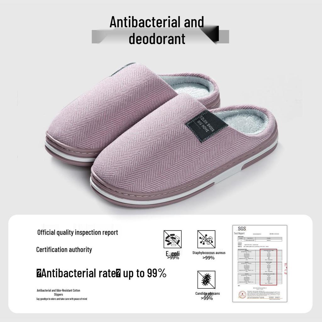 Nordische minimalistische Winter-Baumwollpantoffeln: TPR Rutschfest, Verdickte Wärme für Männer & Frauen, Ideal für den Innenbereich