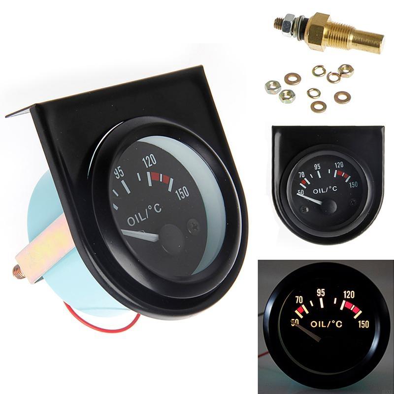 2025 New Universal 2" 52mm LED Light Car Pointer Oil Temperature Temp Gauge 50-150℃ New