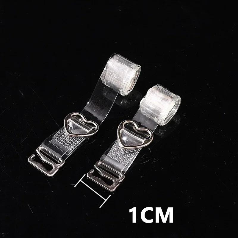 4/2 pièces Bretelles de Soutien-gorge Transparentes Invisibles Amovibles Silicone Élastique pour Femme Ceinture Réglable Antidérapante Lingerie Bretelle d'Épaule