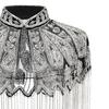 Mantelle Metalliche Filettate con Perline Coprispalle Elegante Accessorio Costume Per Eventi Festivi e Serate