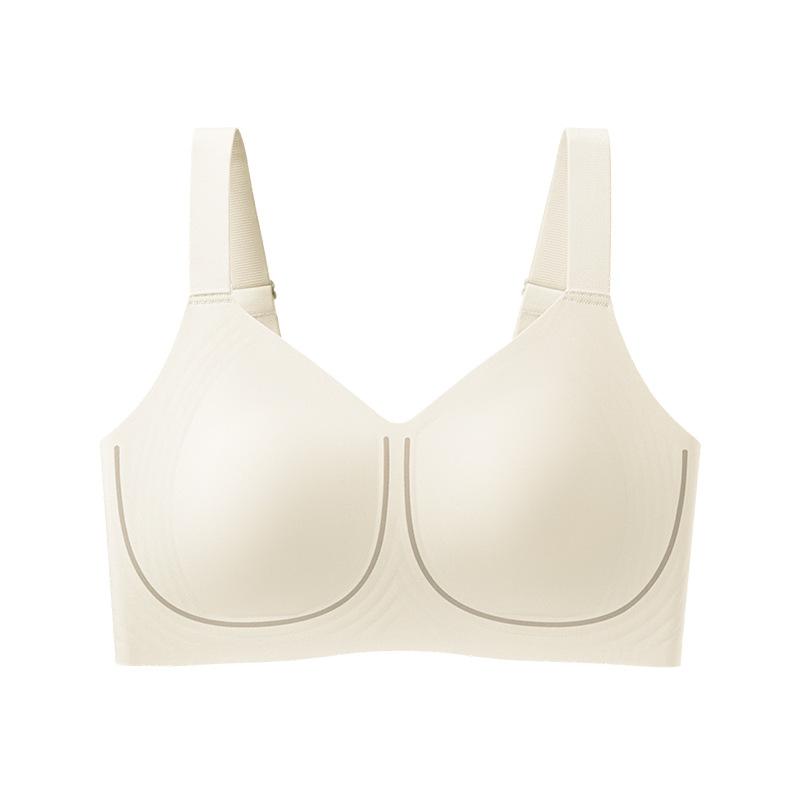

Simple and stylish double support, seamless large breasts, small breasts, gathered anti-sagging bra M(recommended 42.5-57.5kg ) шампанского