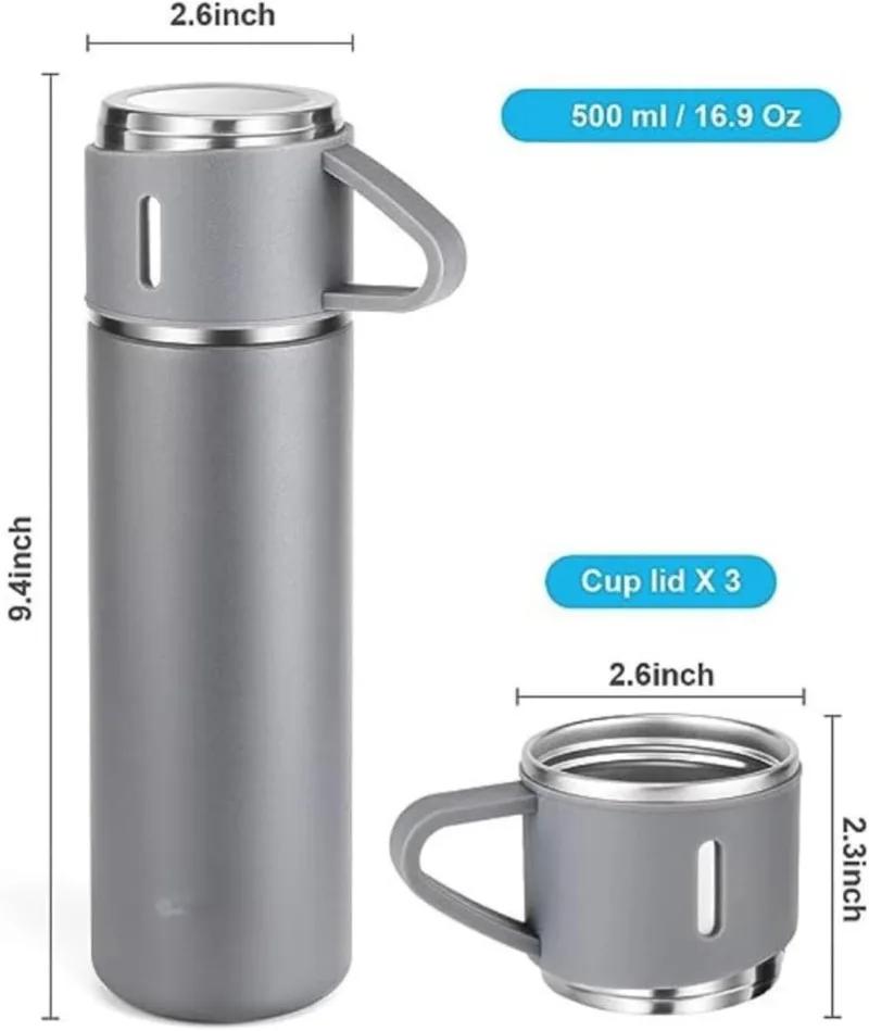 500ml Doppelwandiger Edelstahl Vakuumisolierter Reisebecher Set für Wein, Bier, Kaffee, Business Wasserflasche