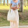 Women's Large Capacity Solid Color Knit Shoulder Bag - Casual Vacation Style, Versatile and Stylish.
