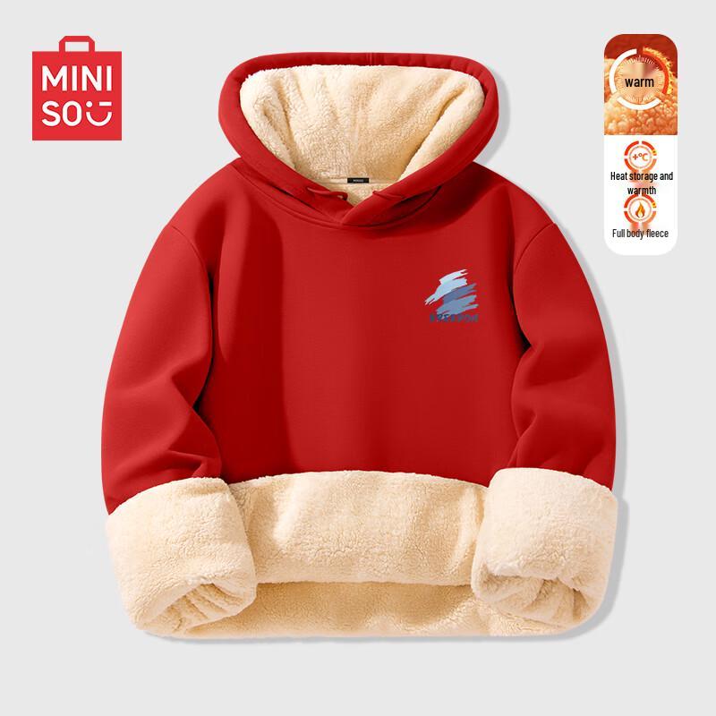 MINISO Men's Plush Lined Hooded Sweatshirt