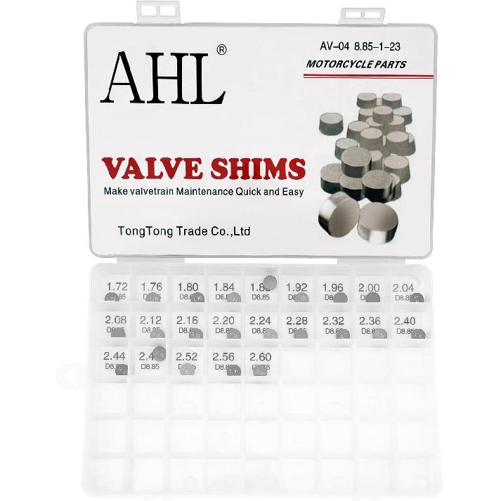 

AHL 8.85mm O.D. 1.72mm-2.60mm Thick Adjustable Valve Shim Kit for 250SX-F 2005-2021/450 XC-W 2014-2016/450 F Six Days 2017-2019/350 F 2012-2020 23pcs