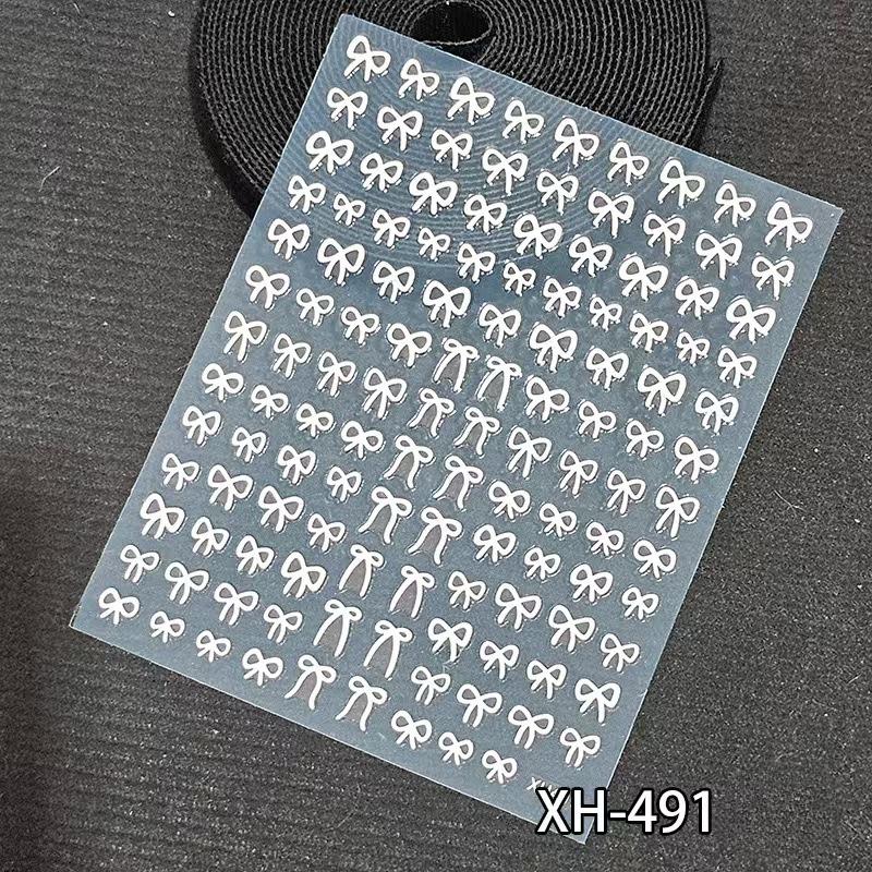 Nail Art Bow Sticker New Decal Black and White Gold Stamp Thin Tough Style Can Be Sticked Simple Nail Jewelry