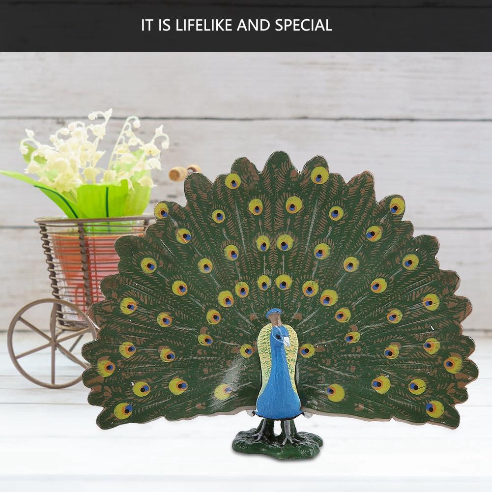 Lifelike Simulation Wild Bird Toy Model Table Decorative Ornament Decor Household(Peacock)
