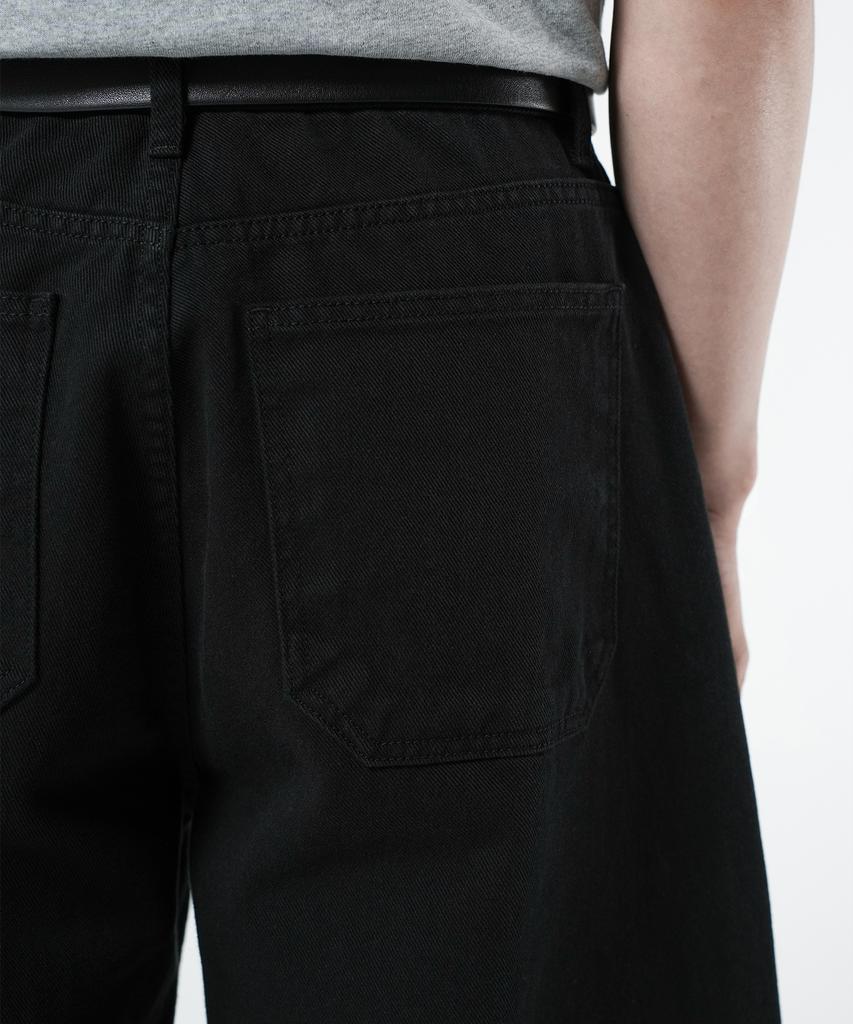 Beulaendideu Wide Curved Cotton Pants [Black]