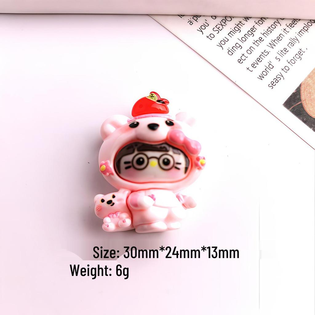 Cartoon Cat Girl DIY Resin Keychain & Magnet - Cute Kawaii Accessories