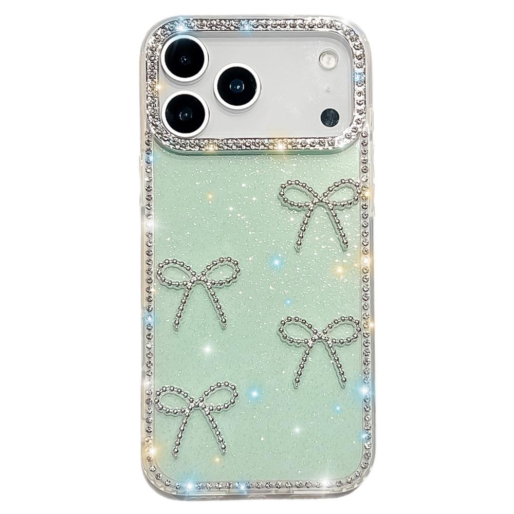 For iPhone 17 Pro Max Case Rhinestone Edge Butterfly Bow Decor TPU+PC IMD Phone Cover