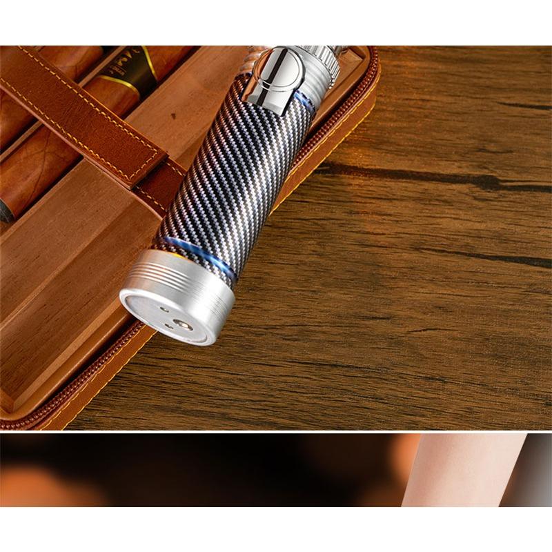 Novel Refillable Butane Turbo Gas Jet Flame Lighters Outdoor BBQ Gun Windproof Lighter Smoking Cigars for Men Kitchen Accessory