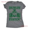 Womens Dublin Fistin T Shirt Funny Ireland Drinking For Saint Patricks Day Vintage Washed Streetwear Homme Stylish Breathable