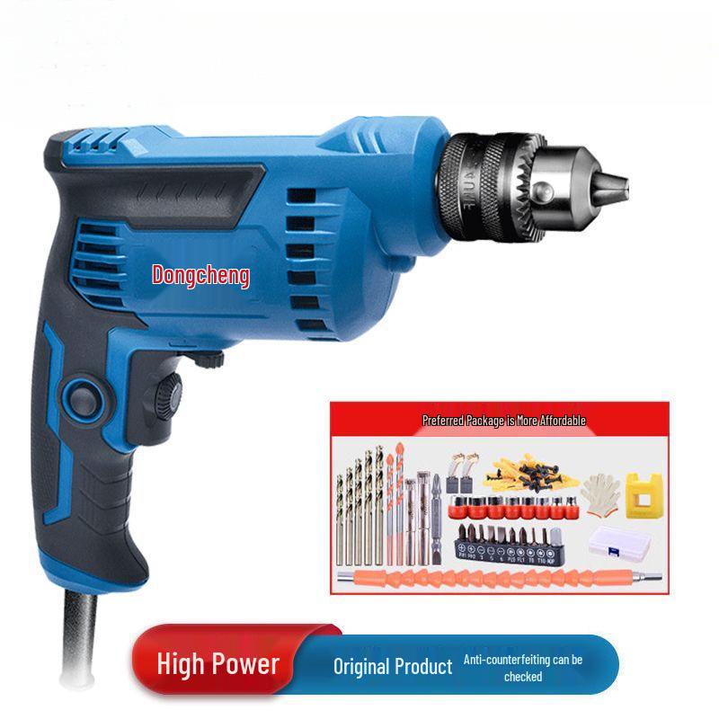 Multifunctional 220V High Power Electric Drill with Forward/Reverse Adjustment for Household Use.