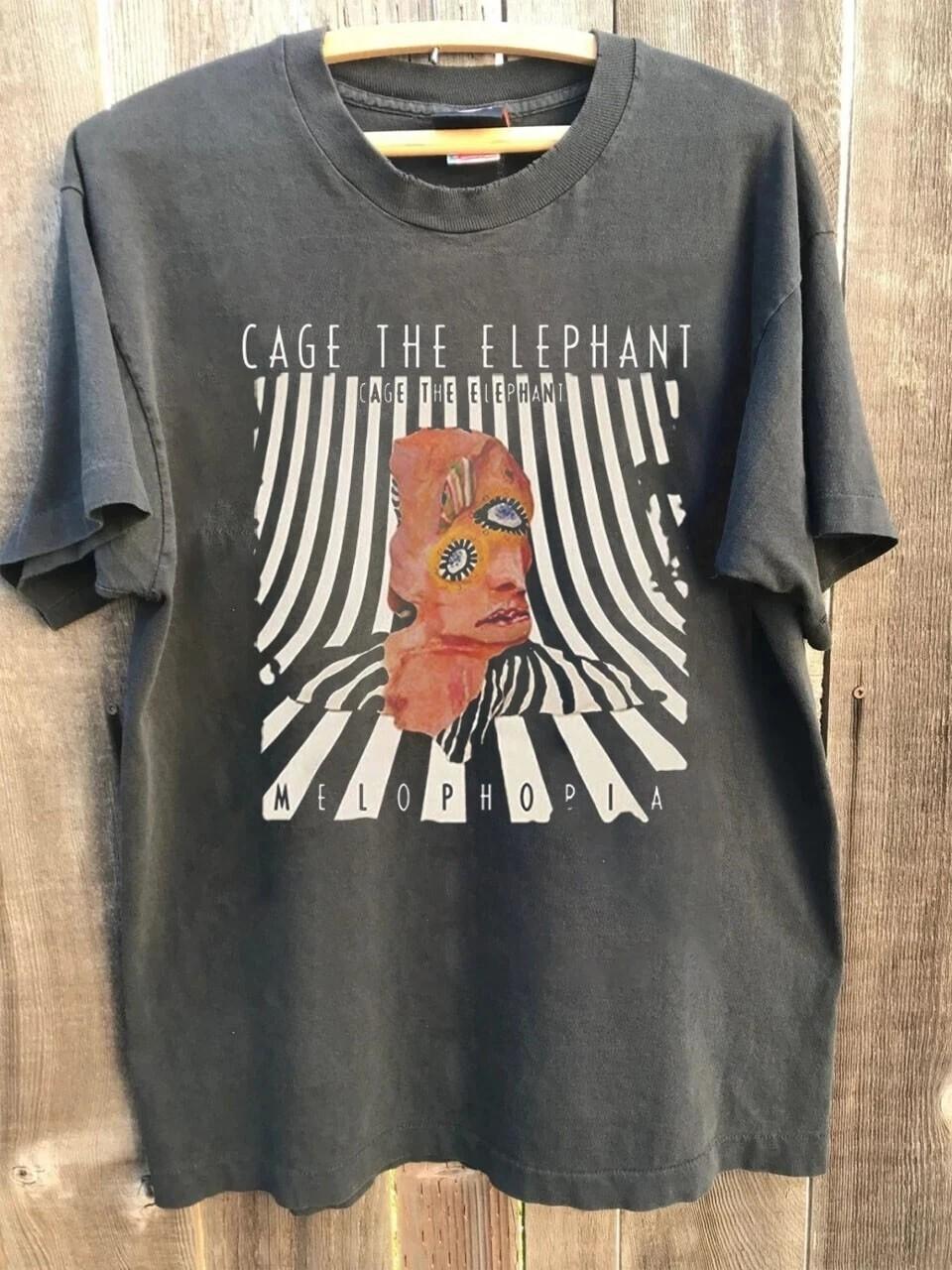 

Cage The Elephant Band Charcoal Short Sleeve Cotton T Shirt Mens Womens Tees Top Men Women S-4XL 4XL
