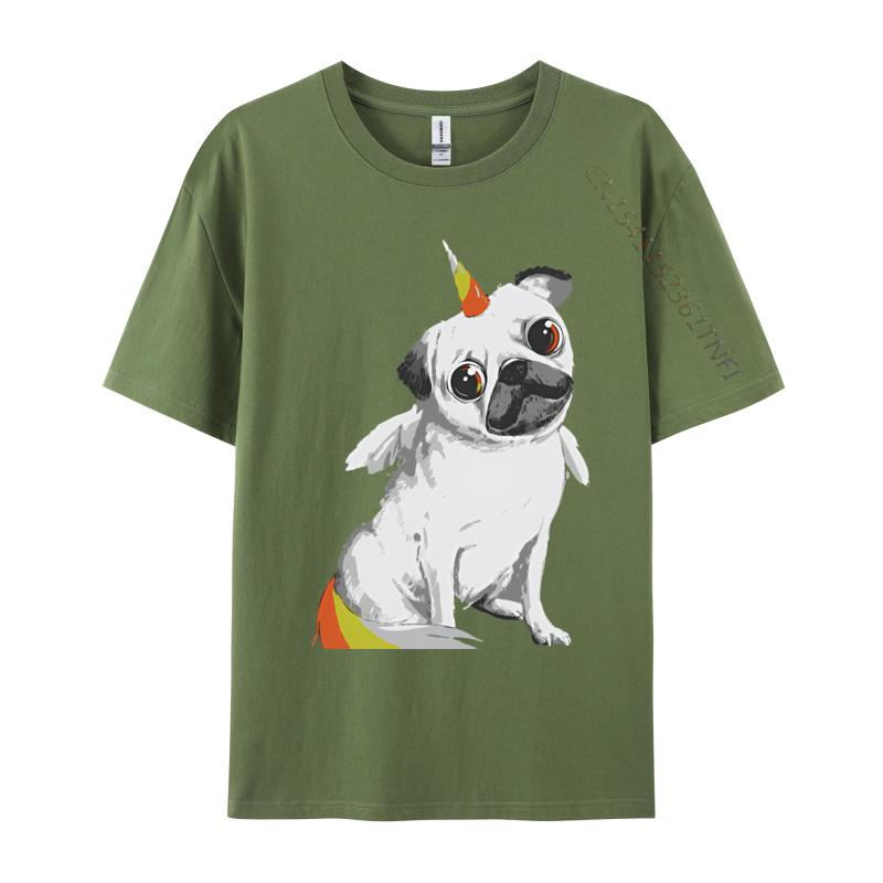 Pug Unicorn Vintage Tshirt Graphic Print Tops Men Hip Hop Tee Clothes T Shirt Graphic T Shirts Men Oversized