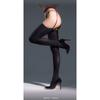 European and American Cross-border Sexy Suspender Integrated Socks 80D Velvet Thermal Long Tube Red Edge Black Silk Sex Stockings Large Size