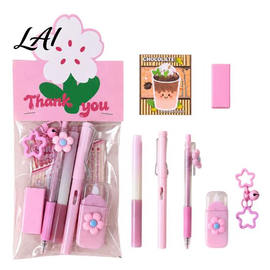 Portable Correction Tape for School Flower Stationery Set Macaron Color And Smooth Gift Set Girls Writing Gel Pens Homework Essentials Students Pens