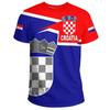 Croatian Flag Printed T-shirt Men's Crewneck Comfortable Summer Oversized 6XL Graphic Tees Men T Shirts High Quality Clothes