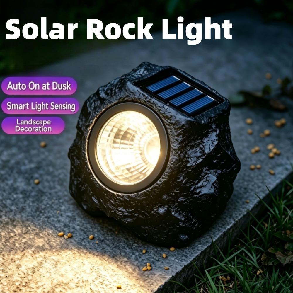 Solar Powered Light Simulation Stone Lights Spotlight Decoration Cold White / Warm IP65 Waterproof for Outdoor Garden Lawn Lamps
