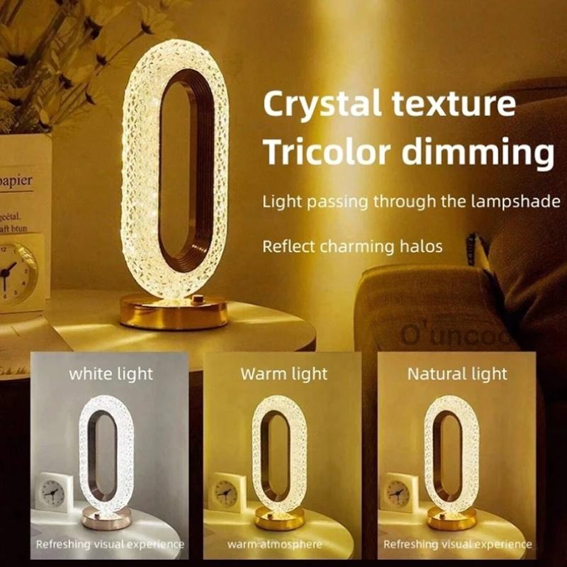 Creative High-End Crystal Table Lamp Home Office Decoration Usb Rechargeable Atmosphere Desk Lamp Luxury Simple Night Light