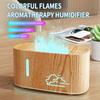 Diffuseur d'arômes à flamme vacillante - Brume automatique, Compact pour la maison/l'hôtel, Diffuseur d'huiles essentielles à grain de bois craquelé
