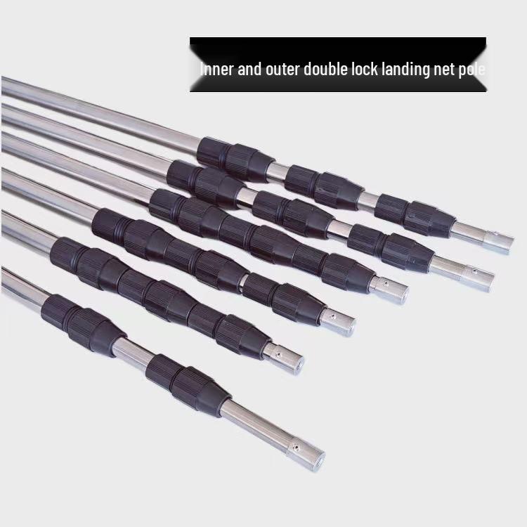 Multi-functional Telescopic Stainless Steel Pole: Landing Net, Scythe Handle, Adjustable Fruit Picker