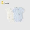 TONGTAI Baby Summer Pure Cotton Jacquard Short Sleeve Bodysuit