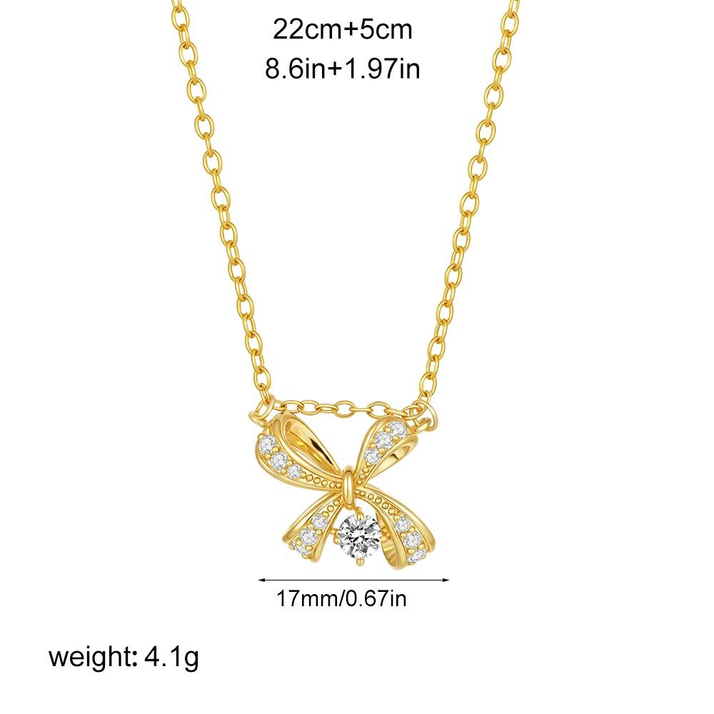 Delicate Butterfly Bowknot Pendant Necklace for Women 18K Gold Plated Waterproof CZ Zircon Bow Knot Choker Fashion Jewelry 2025