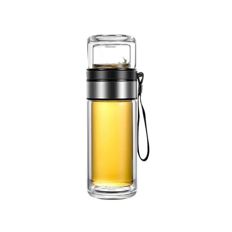 Qiwei Mingerya Portable Double-Layer Glass Tea Infuser Bottle