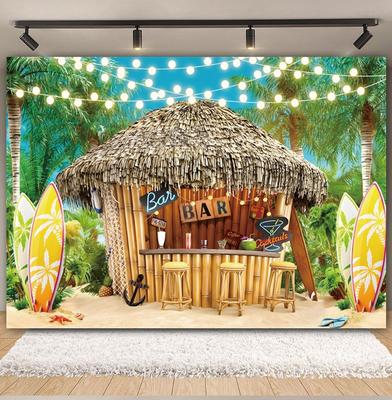 VIKAMA Summer Tropical Tapestry Bamboo House Bar Surfboard Matrix Flamingo Party Living Room BB Room Decoration