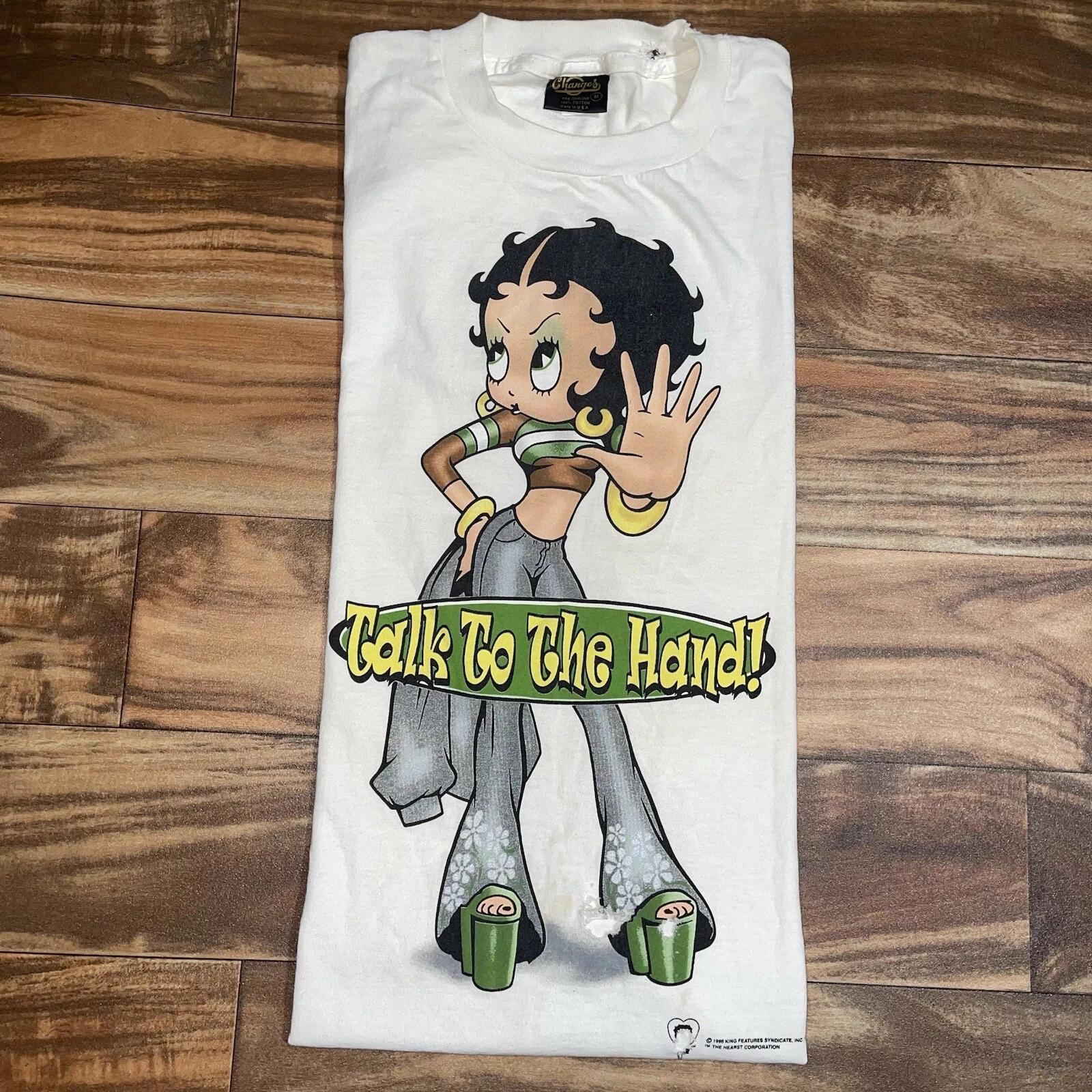 

Vintage RARE Betty Boop Talk To The Hand Licensed Changes T-Shirt Size Medium 4XL