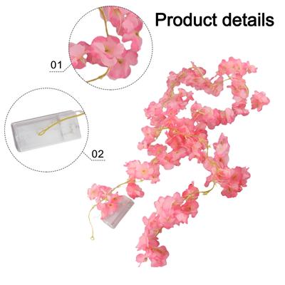 Artificial Flower Garland with 20LED For Cherry Blossom String Lights for Home