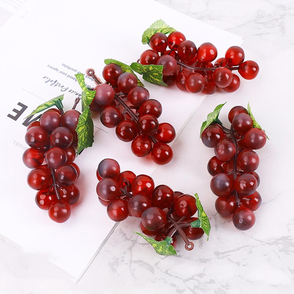 Lifelike Artificial Grape Fruit Leaves Plant for Home Showcase Display