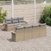 VidaXL Ensemble de Canapé de Jardin 8 Pièces avec Coussins Beige Poly Rotin 3345270