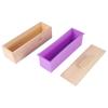 A74E-Rechteckige Holzseifenform mit Silikon-Einlageabdeckung Kastenformwerkzeug für Seife und Kerze DIY 1200G Formherstellungswerkzeug