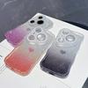 KEYSION Gradient Love Heart Wavy Phone Case for Huawei Pura 70 80 Pro 80 70 Ultra Glitter Jewelled Lens Protector Shockproof Cover