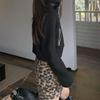 2026 Retro Leopard Print Woolen High Waist Skirt for Plus Size Women – Loose Fit, Chic Temperament