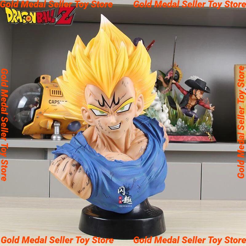 37cm Z Anime Figure Demonized Vegeta Half Bust Super Saiyan Pvc Model Decoration Ornaments Collection Kids Gift Toys