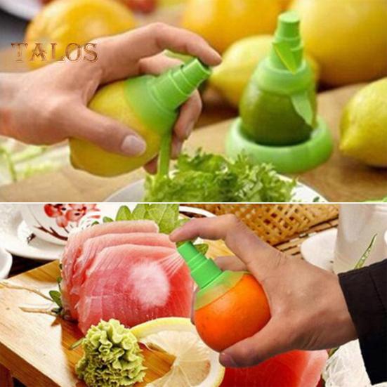 Juego de 2 pulverizadores de zumo de limón, pulverizador manual de cítricos con soporte, pulverizador de cítricos verde para ensaladas, mariscos, verduras y exprimidor de limas para zumos.
