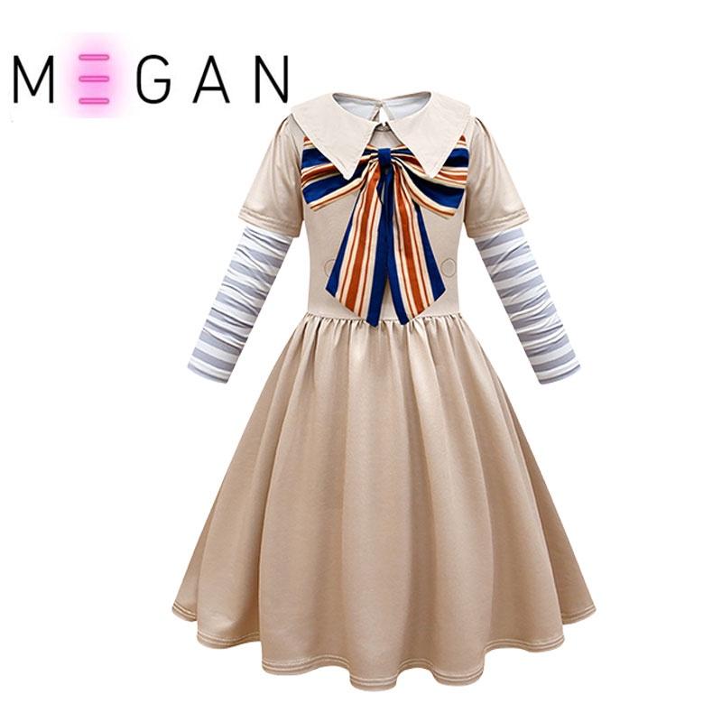 M3gan Girls' Halloween Costume Dress For Cosplay Polyester Fabric Available In Multiple Sizes