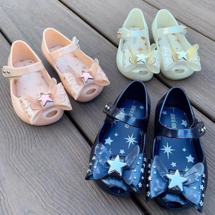 2026 Melissa Girls' Summer Bow Sandals - Soft Sole Jelly Shoes for Medium & Large Children